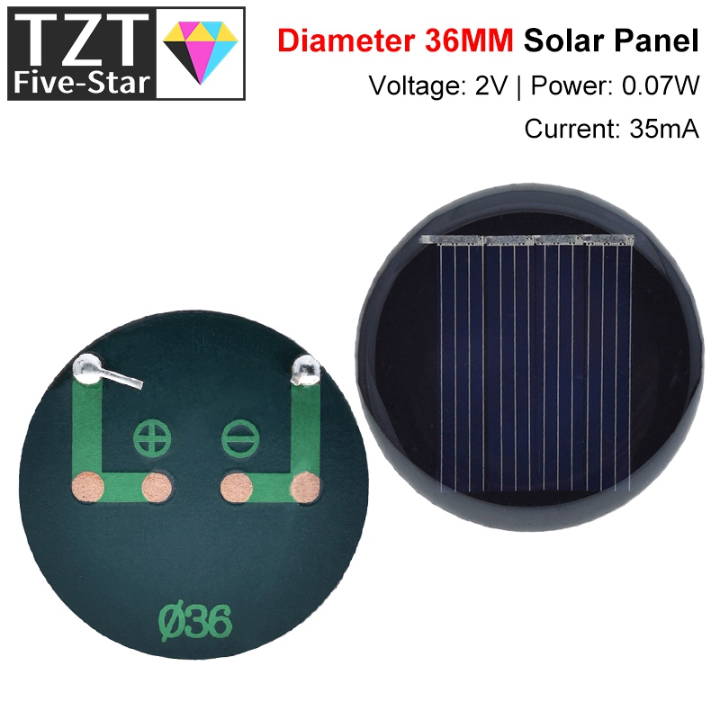 Solar Charger Panel Foldable - 1/3/5PCS 2V 35mA 0.07W D36MM Polycrystalline