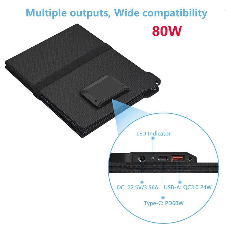 High Efficiency 80W/45W Portab - Solar Charger Panel Foldable review and price