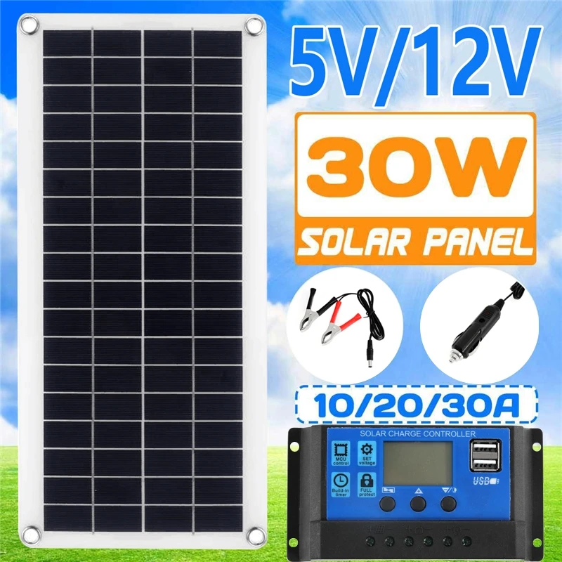 Solar Panel Kit 30W 12V Dual U - Solar Charger Panel Foldable review and price